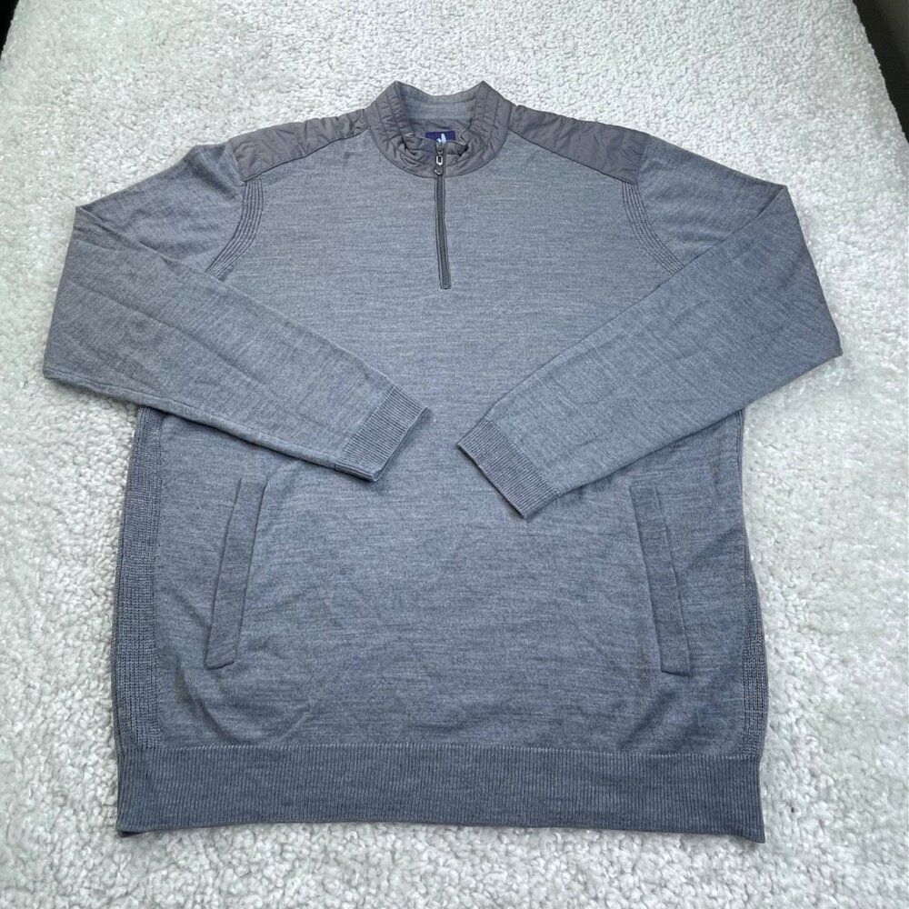 Johnny-O Hybrid Prep-Performance 1/4  Zip Merino Wool Sweater Gray